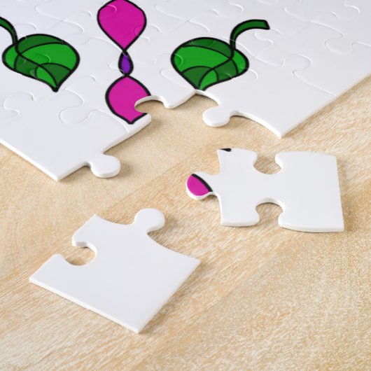 kleurrijke kardinalen en bloemen Mandala Legpuzzel (Zijkant)