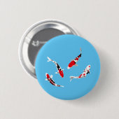 Kleurrijke karpers ronde button 5,7 cm (Voorkant /achterkant)