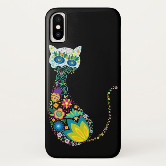 Kleurrijke kartonnen kat Case-Mate iPhone case (Achterkant)