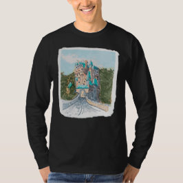 Kleurrijke Kasteel Illustratie T-shirt