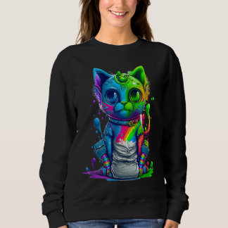 Kleurrijke Kat 3D Abstracte Vector Kat Trui