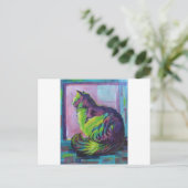 Kleurrijke kat briefkaart (Staand voorkant)
