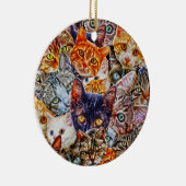 Kleurrijke kat collage keramisch ornament (Rechts)