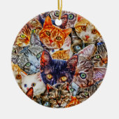Kleurrijke kat collage keramisch ornament (Voorkant)