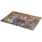 Kleurrijke kat collage snijplank (Hoek)