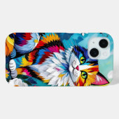 Kleurrijke Kat en Vlinder Case-Mate iPhone Case (Achterkant (horizontaal))
