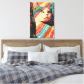 Kleurrijke kat - gedurfde Abstracte kunst Canvas Afdruk (Insitu (Slaapkamer))