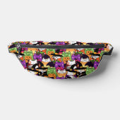 Kleurrijke kat in halloween kostuumpatroon heuptasje (Liggend)