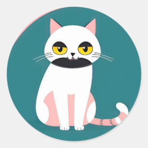 😺 Kleurrijke Kat Kado Voor Kat Liefhebbers 😺 Ronde Sticker