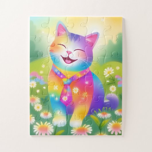 Kleurrijke Kat Kind Jigsaw Puzzel (Verticaal)