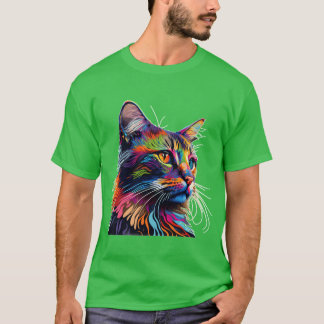 Kleurrijke kat Kleurrijke kat Kleur Dier T-shirt