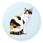 Kleurrijke Kat Knoop Maatwerk Keramische Knop (Voorkant)