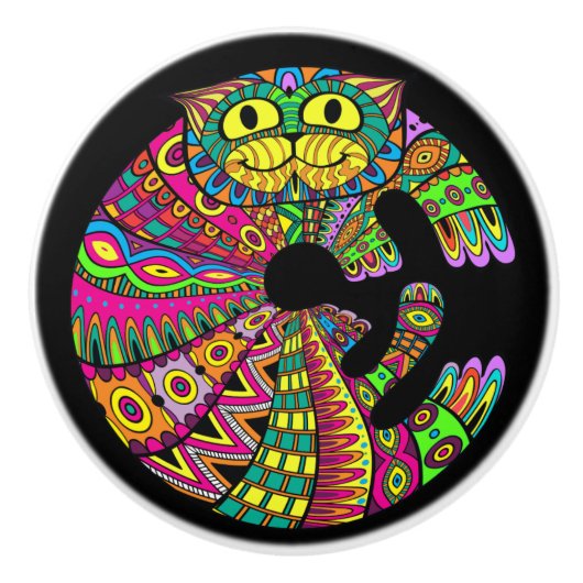 Kleurrijke kat knoppen herzien (Voorkant)