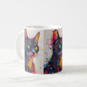 Kleurrijke Kat Koffiemok – Levendig Cadeau voor Ka (Voorkant links)