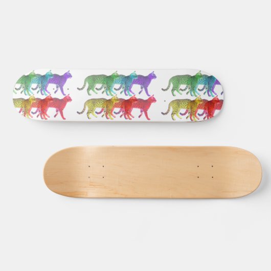 Kleurrijke kat Krowd Skateboard (Horizontaal)
