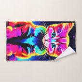 Kleurrijke kat kunst bad handdoek (Handdoek)