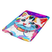 Kleurrijke Kat kunst Badmat (Gekanteld)