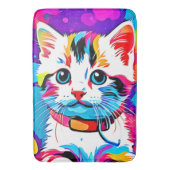 Kleurrijke Kat kunst Badmat (Voorkant Verticaal)