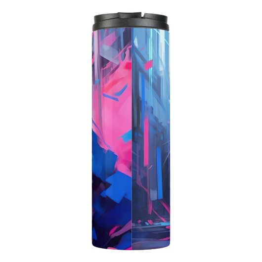 Kleurrijke kat kunst cadeau voor kat moeder thermosbeker (Achterkant)