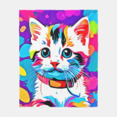 Kleurrijke Kat kunst Fleece Deken (Voorkant)