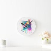 Kleurrijke kat kunst klok (Huis)
