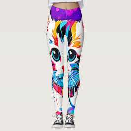 Kleurrijke Kat kunst Leggings
