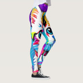 Kleurrijke Kat kunst Leggings (Rechts)