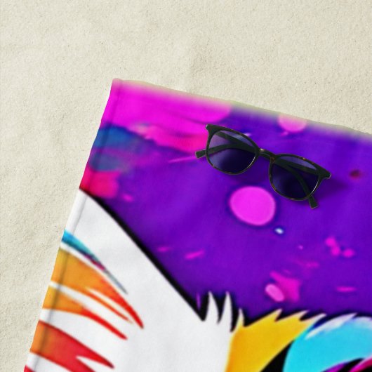 Kleurrijke Kat kunst Strandlaken (In situ)