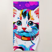 Kleurrijke Kat kunst Strandlaken (Voorkant)