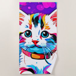 Kleurrijke Kat kunst Strandlaken