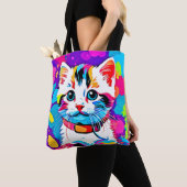 Kleurrijke Kat kunst Tote Bag (Dichtbij)