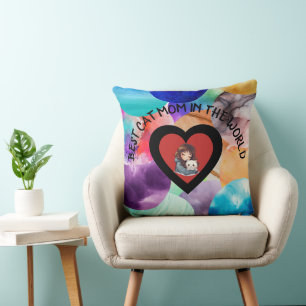 Kleurrijke kat mam zomer strand modern Sierkussen