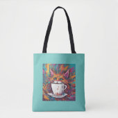 Kleurrijke kat met cup Tas (Voorkant)