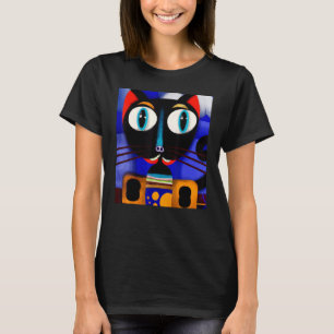 Kleurrijke kat miauw poesje schattige kitten kat m t-shirt