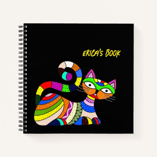 Kleurrijke kat notitieboek (Voorkant)
