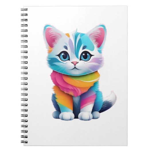 kleurrijke kat notitieboek (Voorkant)