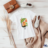 Kleurrijke kat onder paraplu kunst t-shirt