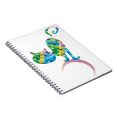 Kleurrijke kat op de halve maan notitieboek (Rechterzijde)