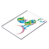Kleurrijke kat op de halve maan notitieboek (Linkerzijde)