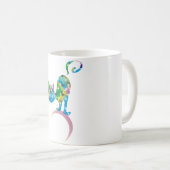 Kleurrijke Kat Op Halve Maan Koffiemok (Voorkant rechts)