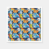 Kleurrijke Kat Pop Art Cat Pattern Servet (Voorkant)