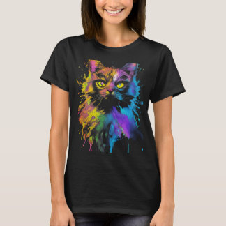 Kleurrijke Kat Portret 1 T-shirt