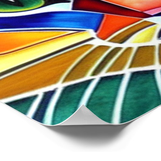 Kleurrijke kat poster (Hoek)