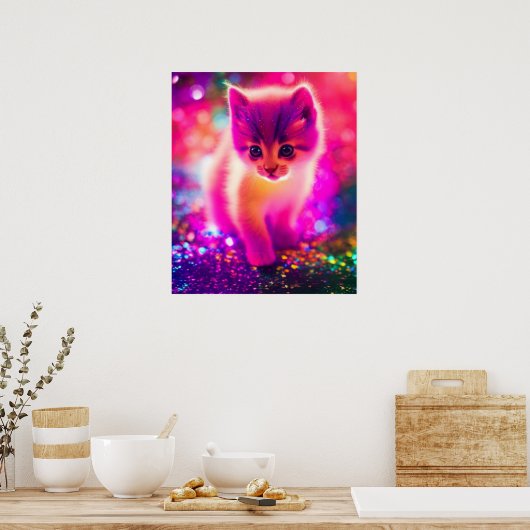 kleurrijke kat poster (Keuken)