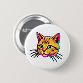 Kleurrijke Kat Ronde Button 5,7 Cm (Voorkant /achterkant)