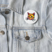 Kleurrijke Kat Ronde Button 5,7 Cm (In situ)