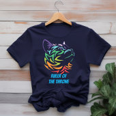 Kleurrijke kat "Ruler the Throne" T-shirt