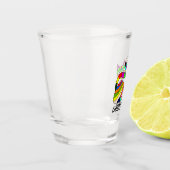 Kleurrijke kat shot glas (Links)