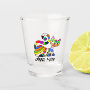Kleurrijke kat shot glas