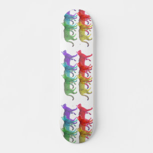 Kleurrijke kat skateboard